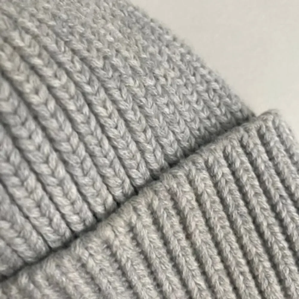 Jamie Kay Simple Rib Beanie Pom Pom Hat - Pale Blue Grey - O/S